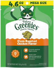Greenies Feline Oven Roasted Chicken Adult Cat Dental Treats 4.6-oz