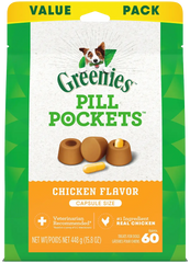 Greenies Capsule Pill Pockets Dog Treats Chicken 15.8-oz 60 Count