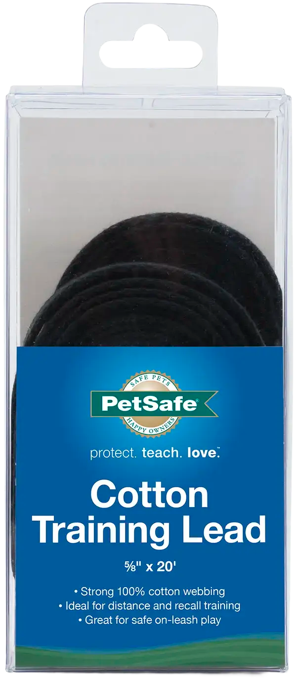 PetSafe Cotton Training Lead for Dogs Black 5/8 In X 20 ft