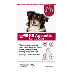 Elanco K9 Advantix 2-Month Supply Topical Flea & Tick Treatment & Prevention for Large Dogs 21-55 lbs