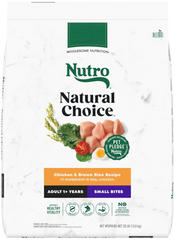 Nutro Natural Choice Chicken & Brown Rice Small Bites Adult Dry Dog Food 30-lb