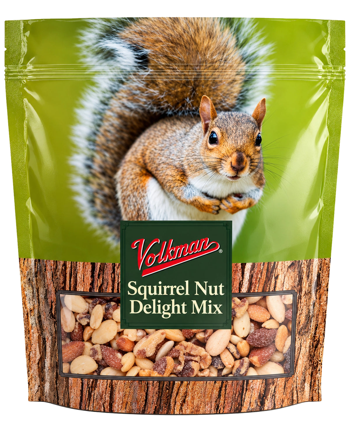 Front of Volkman Seed Company Small Animal Squirrel Delight All Nut Mix Dry Food 4-lb