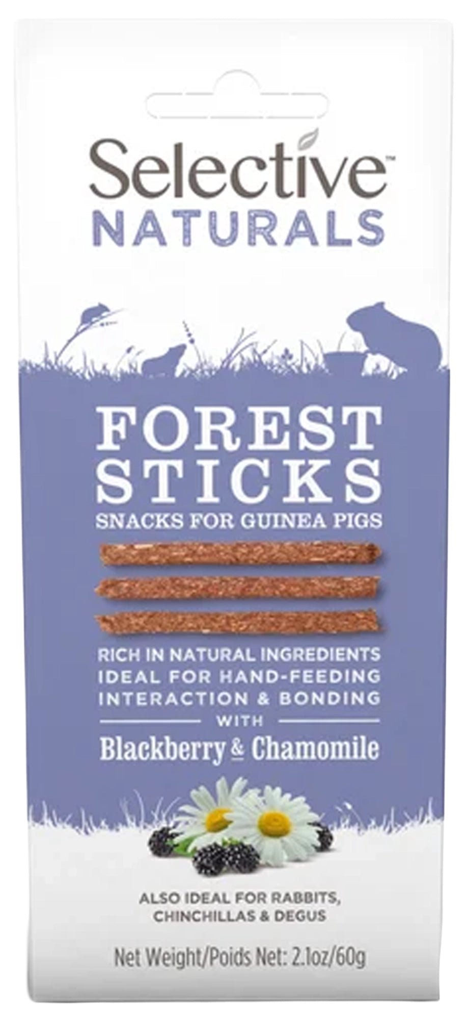 Front of Science Selective Forest Sticks with Blackberry & Chamomile Guinea Pig Treats 2.1-oz