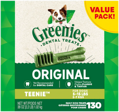 Greenies Original Dog Dental Treats Teenie 36-oz 130 Count