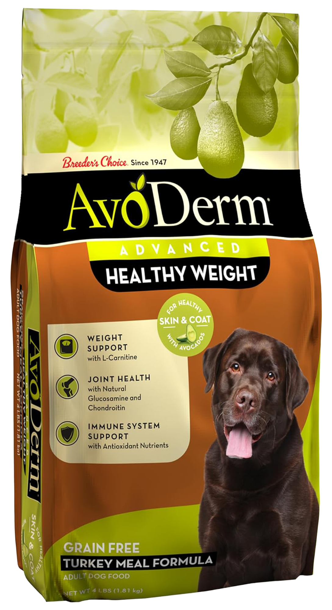Front of AvoDerm Natural Advanced Healthy Weight Dry Dog Food 4-lb
