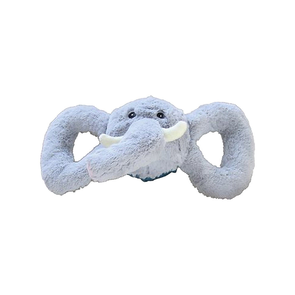 Front of Jolly Pet Tug-a-Mals Elephant Dog Toy Grey Medium 4-in