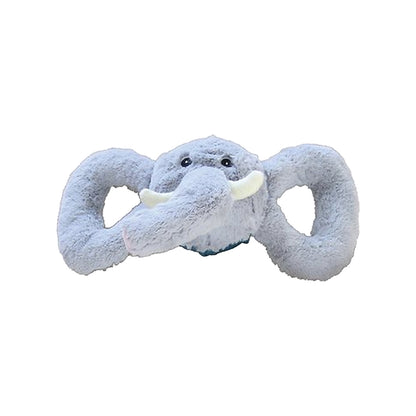 Front of Jolly Pet Tug-a-Mals Elephant Dog Toy Grey Medium 4-in