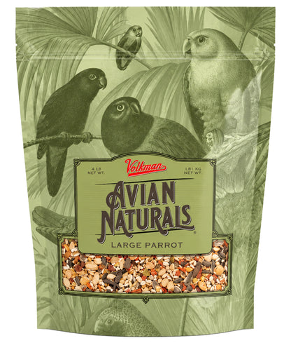 Front of Volkman Seed Company Avian Naturals Large Parrot Bird Food 4-lb