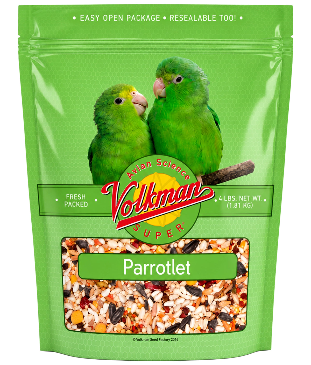 Front of Volkman Seed Company Avian Science Super Parrotlet Bird Treat 4-lb