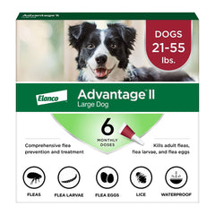 Elanco Advantage II 6-Month Supply Topical Flea Treatment & Prevention for Large Dogs 21-55 lbs