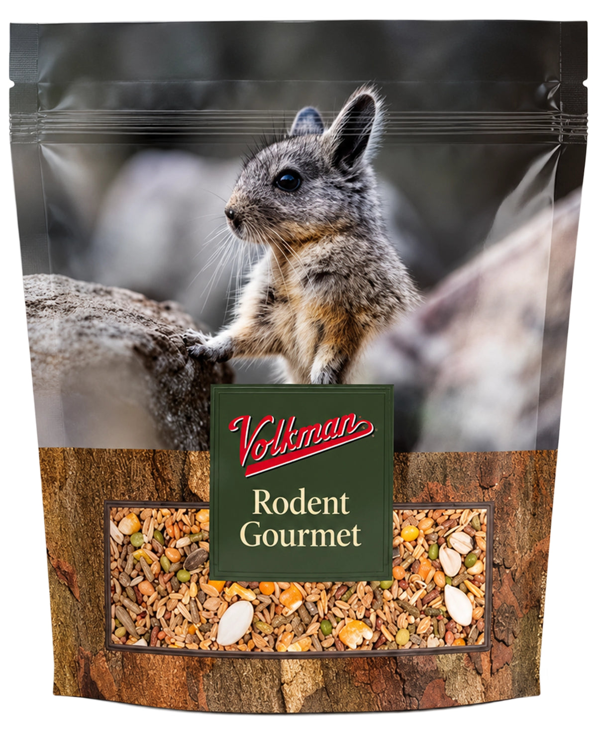 Front of Volkman Seed Company Small Animal Rodent Gourmet Dry Food 4-lb