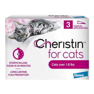 Front of Elanco Cheristin Topical Flea Treatment & Prevention for Cats 3 Count