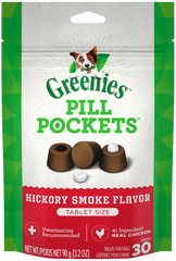 Greenies Tablet Pill Pockets Dog Treats Hickory Smoke 3.2-oz 30 Count