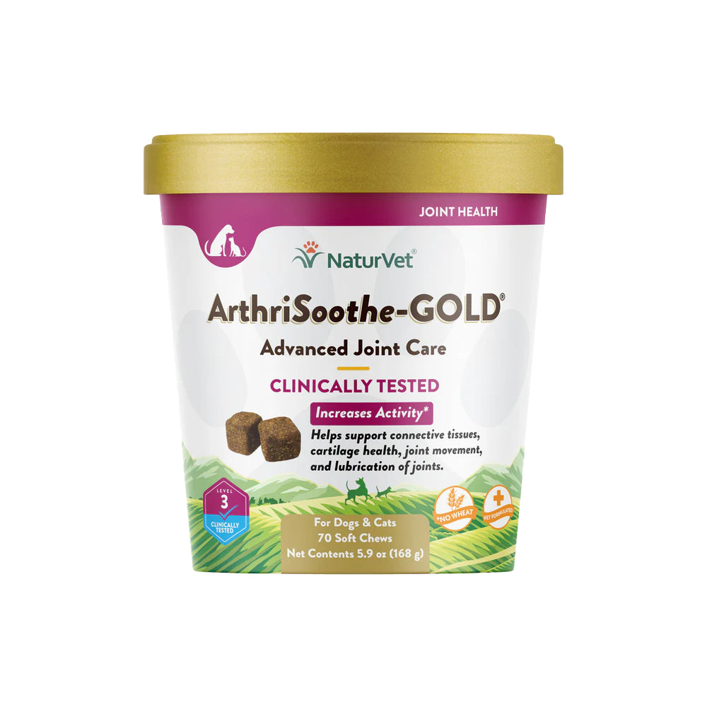 NaturVet ArthriSoothe-GOLD Level 3 Soft Chews for Dogs & Cats 70 Count 5.9-oz, Kwik Pets