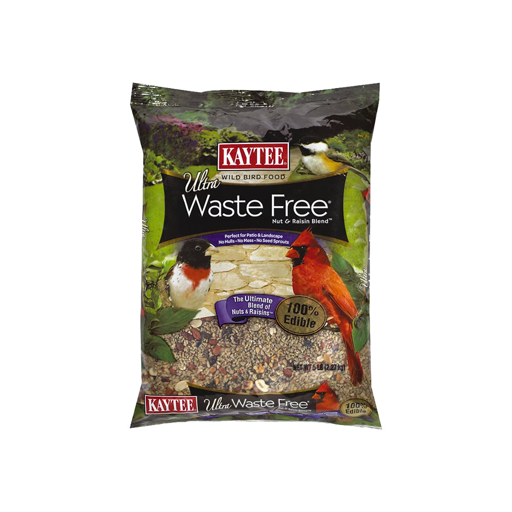 Kaytee Ultra Waste Free Nut & Raisin Blend Wild Bird Food 5-lb, Kwik Pets