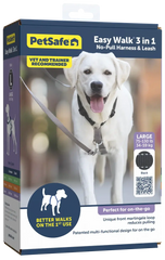 PetSafe 3-in-1 Reflective Dog Harness with Car Control Strap Black Large