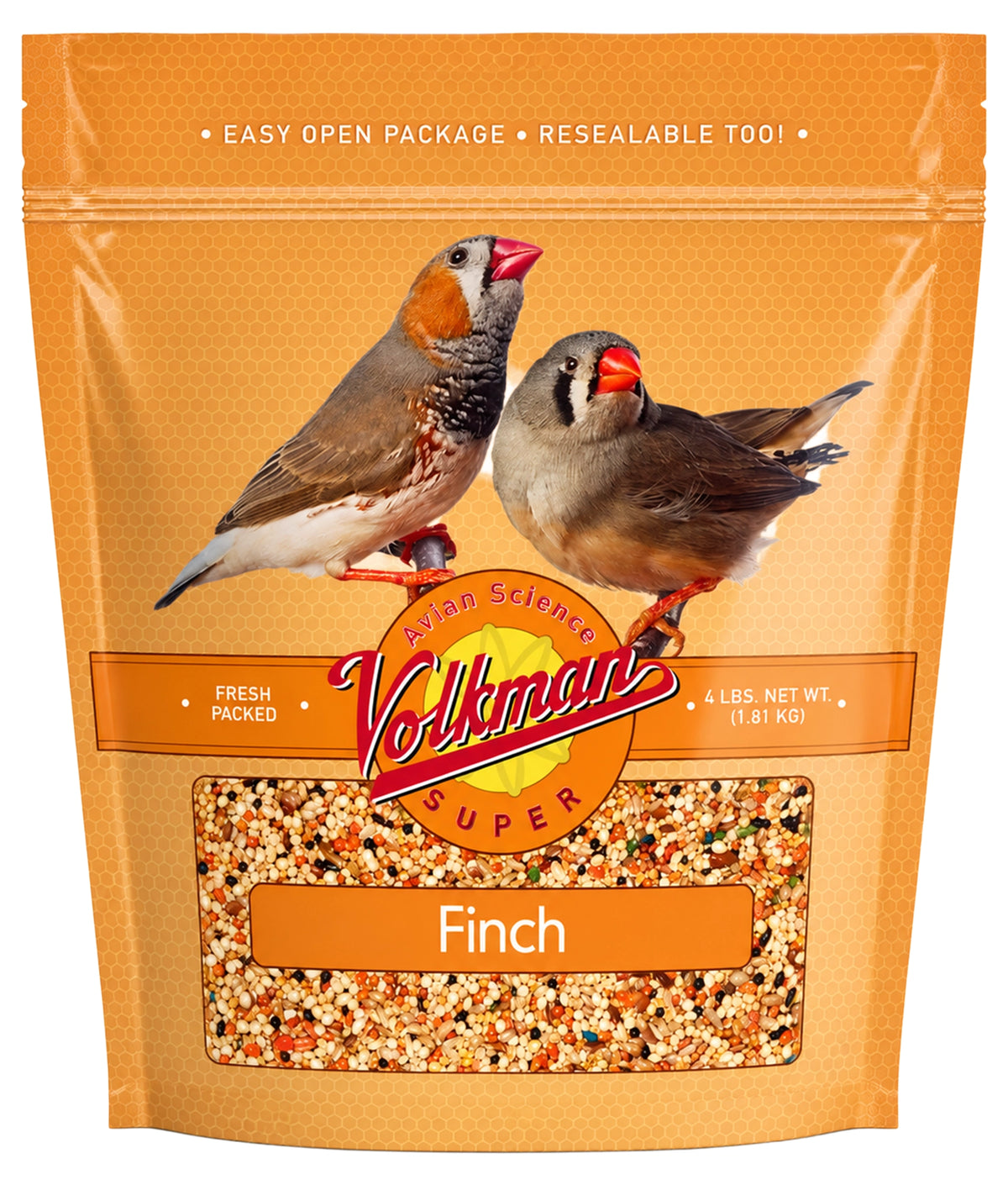 Front of Volkman Seed Company Avian Science Super Finch Bird Treat 4-lb