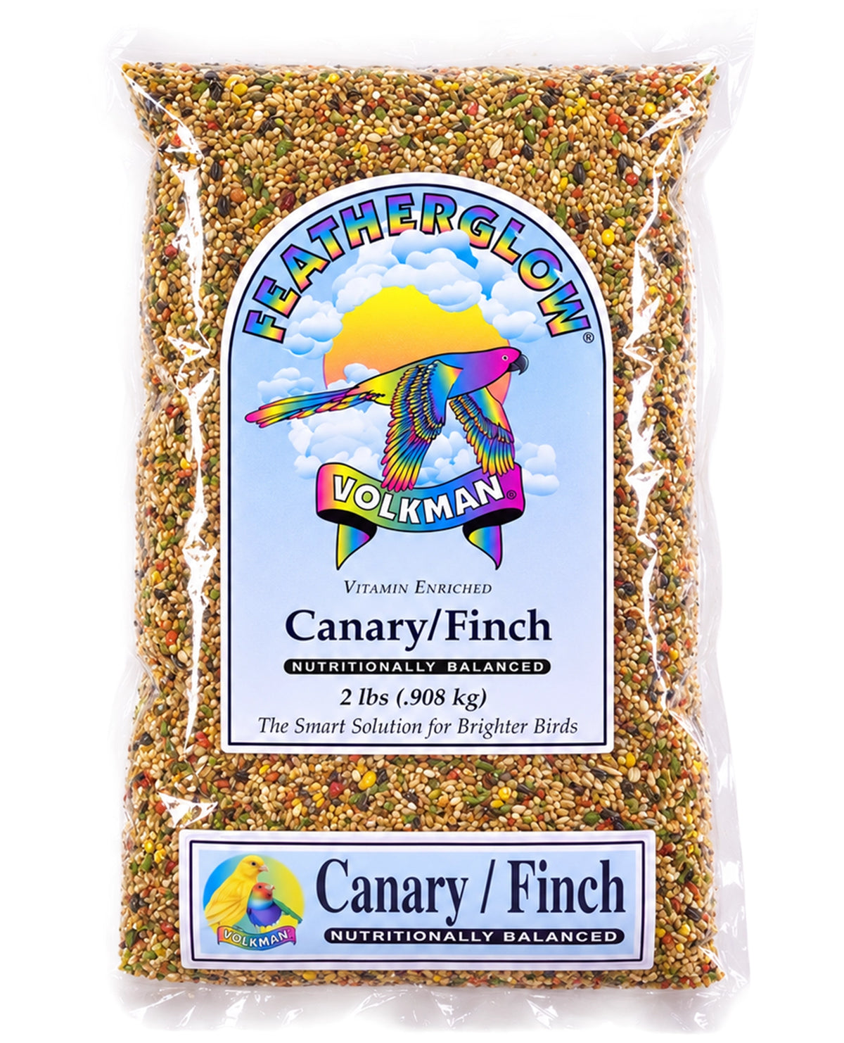 Front of Volkman Seed Company Featherglow Canary & Finch Bird Treats 2-lb