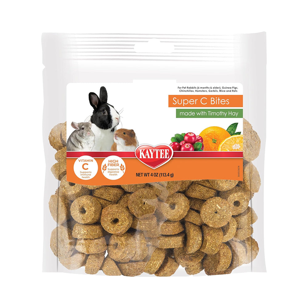Kaytee Super C Bites Small Animals Treat Cranberry & Orange 4-oz, Kwik Pets