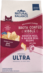 Front of Natural Balance Pet Foods Original Ultra Broth Coated Dry Cat Food Chicken & Salmon 6-lb