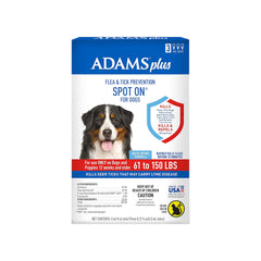 Adams Plus Flea & Tick 3 Month Supply Prevention Spot On for XL Dogs 61 to 150 lbs Clear