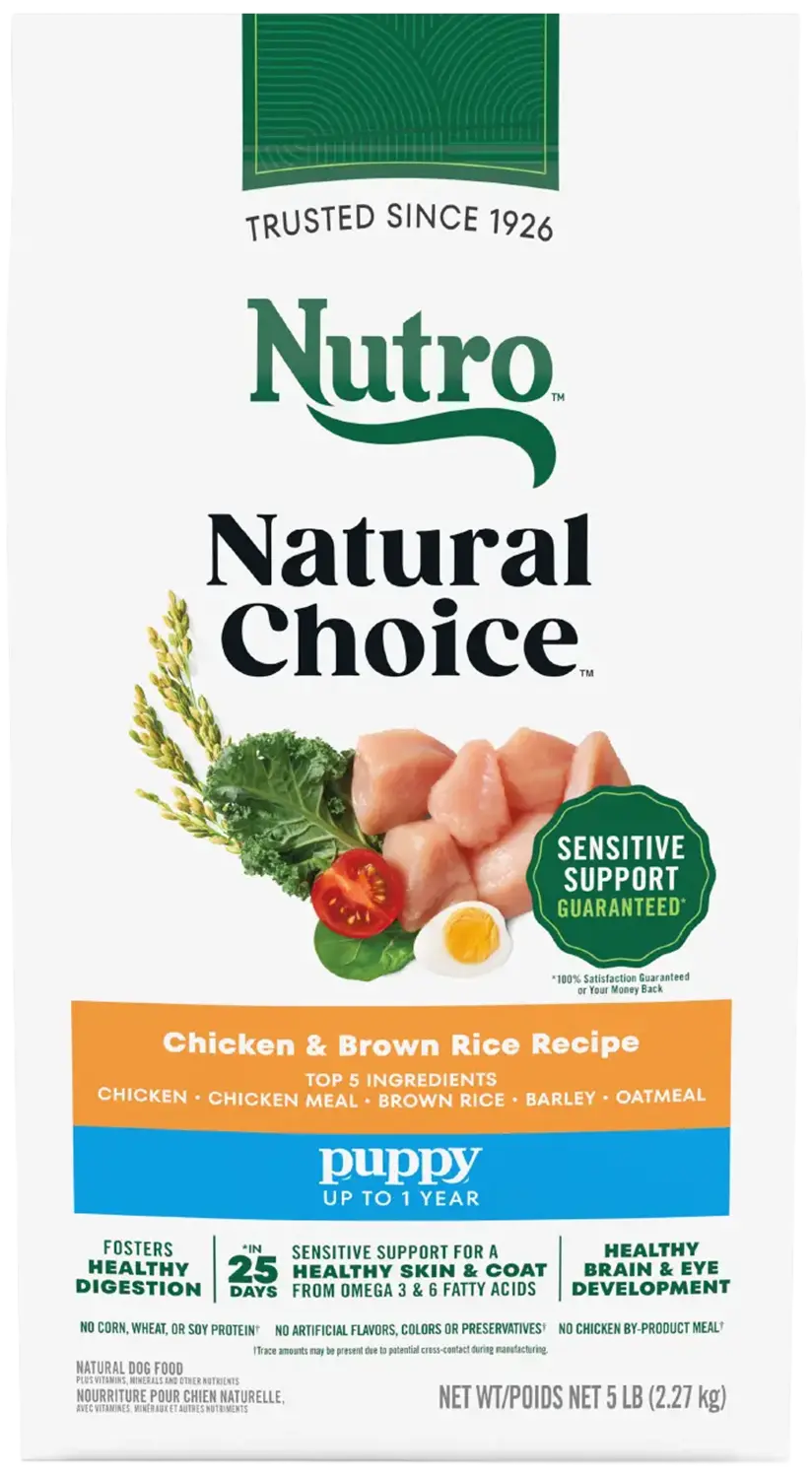 Front of Nutro Natural Choice Chicken & Brown Rice Puppy Dry Food 5-lb