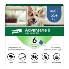 Elanco Advantage II 6-Month Supply Topical Flea Treatment & Prevention for Extra Large Dogs Over 55 lbs