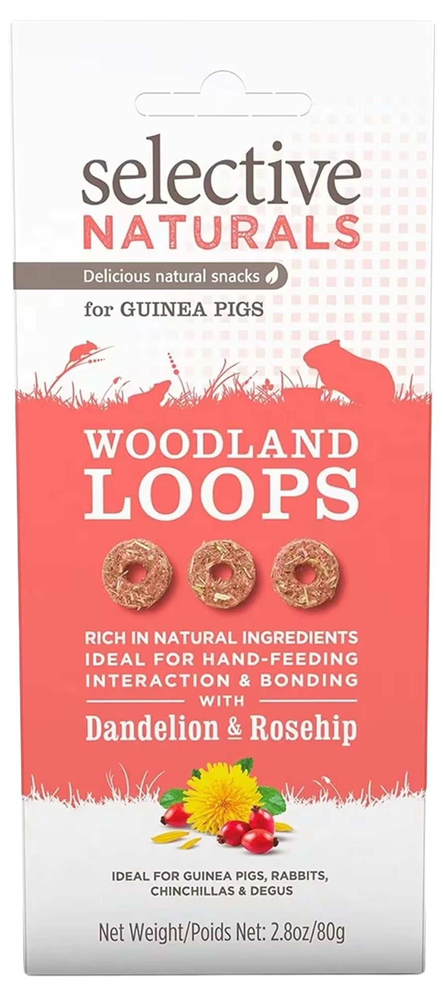Front of Science Selective Woodland Loops with Dandelion & Rosehip Guinea Pig Treats 2.8-oz