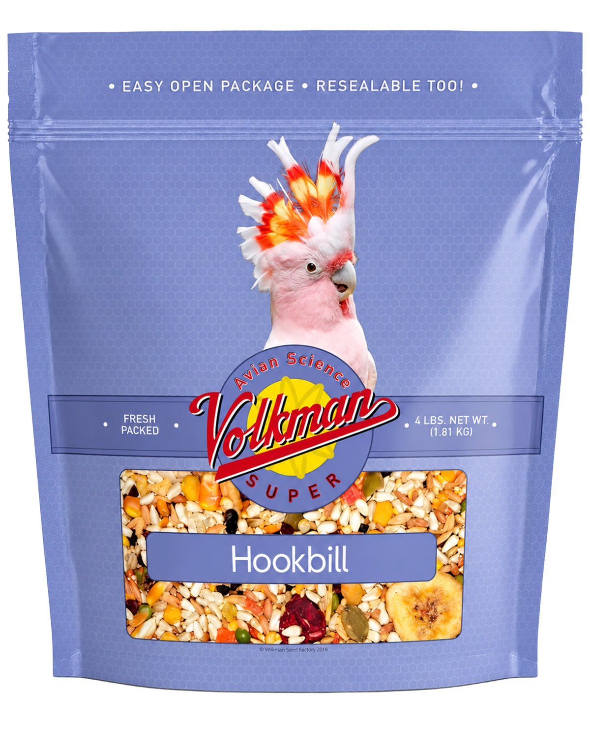 Front of Volkman Seed Company Avian Science Super Hookbill Bird Treat 4-lb