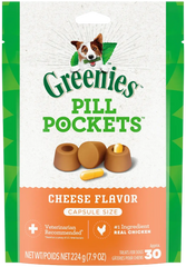 Greenies Capsule Pill Pockets Dog Treats Cheese 7.9-oz 30 Count