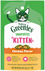 Greenies Feline SmartBites Chicken Healthy Kitten Treats 2.1-oz