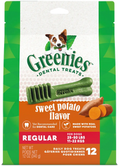 Greenies Sweet Potato Dog Dental Treats Regular 12-oz 12 Count