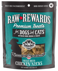 Northwest Naturals Raw Rewards Premium Freeze Dried Dog & Cat Treats Chicken Neck 4-oz