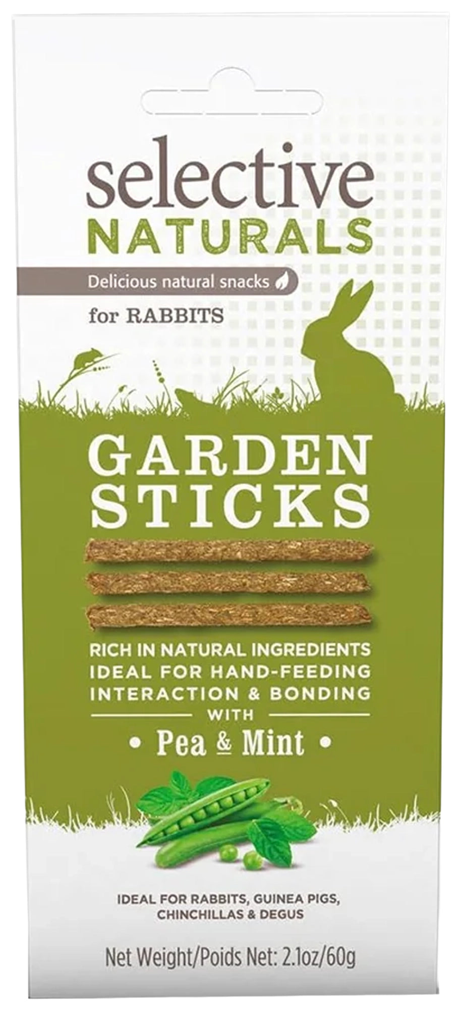 Front of Science Selective Garden Sticks with Pea & Mint Rabbit Treats 2.1-oz