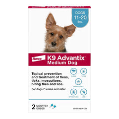Elanco K9 Advantix 2-Month Supply Topical Flea & Tick Treatment & Prevention for Medium Dogs 11-20 lbs