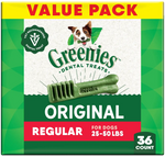Front of Greenies Original Dog Dental Treats Regular 36-oz 36 Count