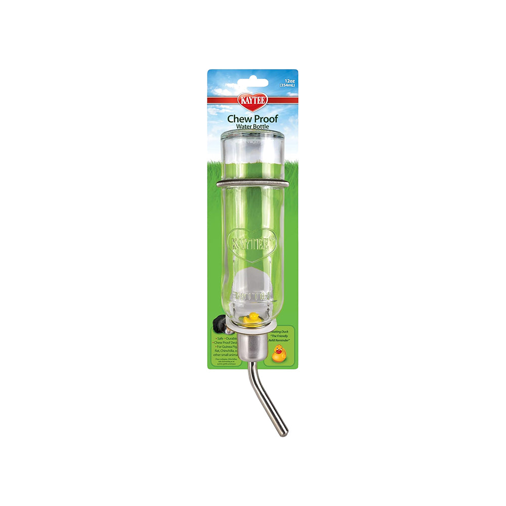 Front of Kaytee Chew-Proof Water Bottle Clear 12-oz