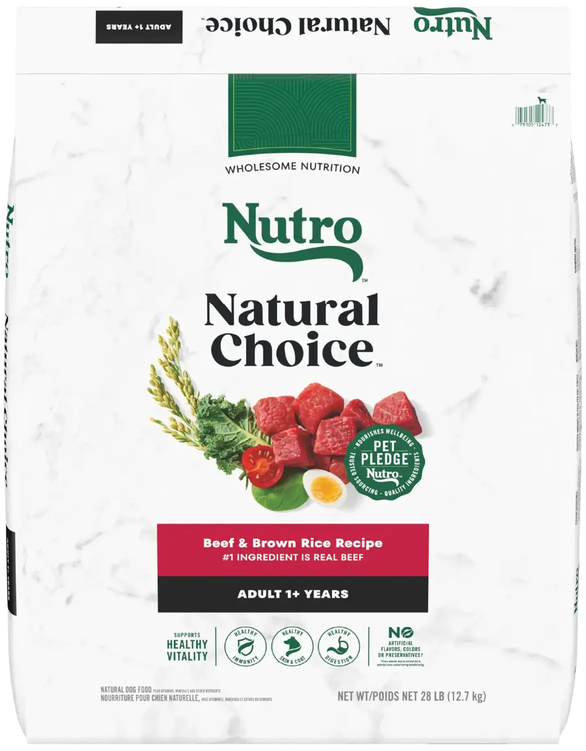 Front of Nutro Natural Choice Beef & Brown Rice Adult Dry Dog Food 28-lb