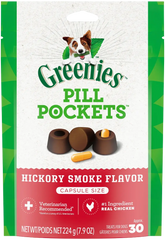 Greenies Capsule Pill Pockets Dog Treats Hickory Smoke 7.9-oz 30 Count
