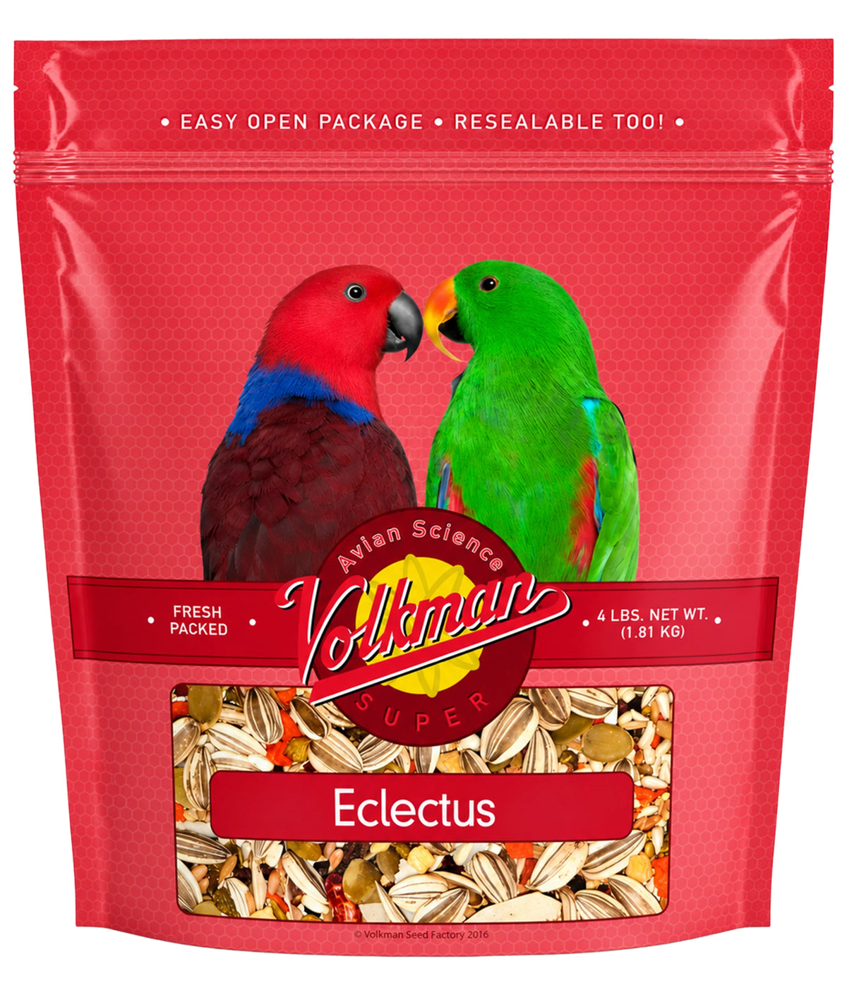Front of Volkman Seed Company Avian Science Super Eclectus Bird Treat 4-lb