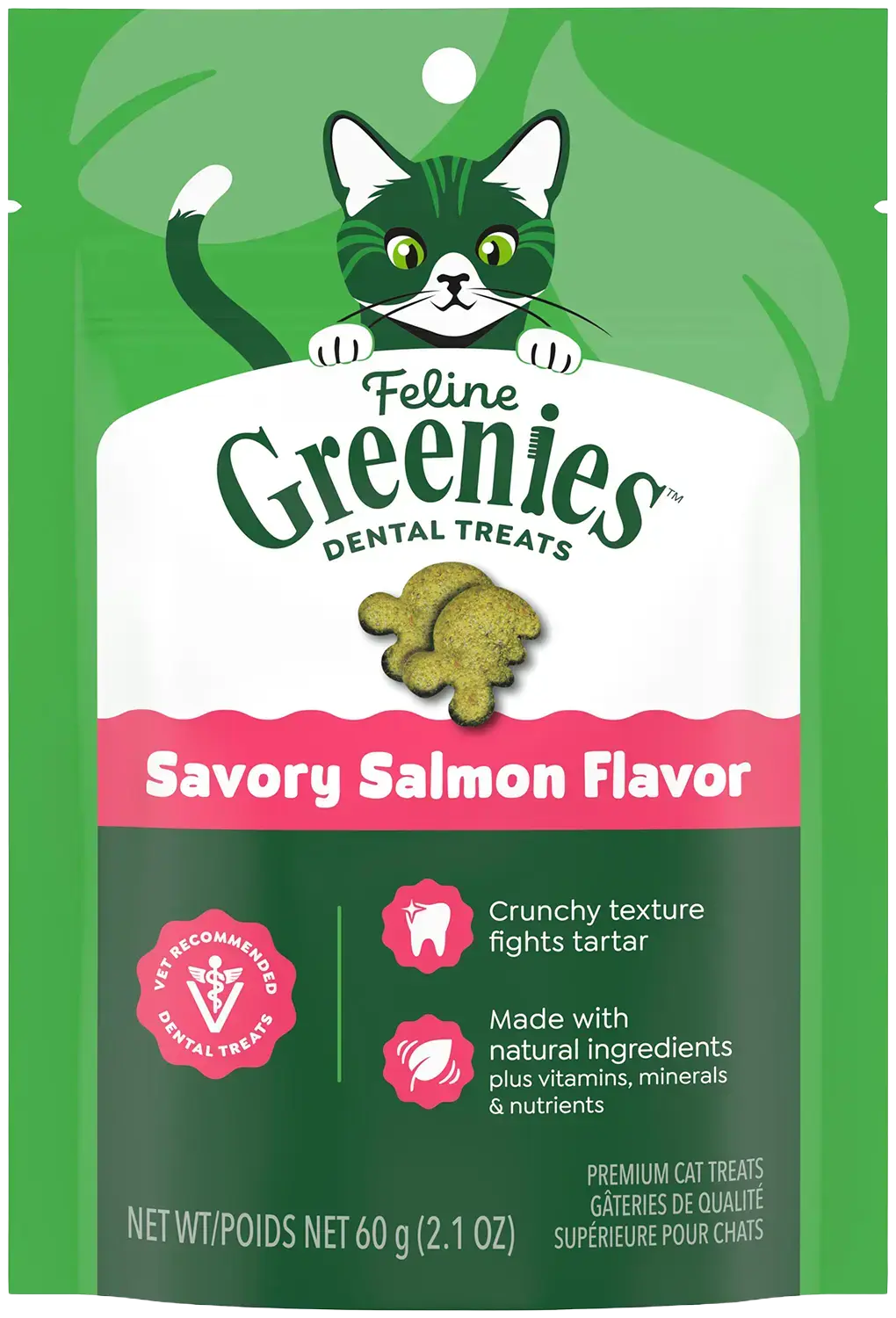 Greenies Feline Savory Salmon Adult Cat Dental Treats