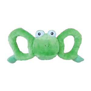 Front of Jolly Pet Tug-a-Mals Frog Dog Toy Green Small 3-in