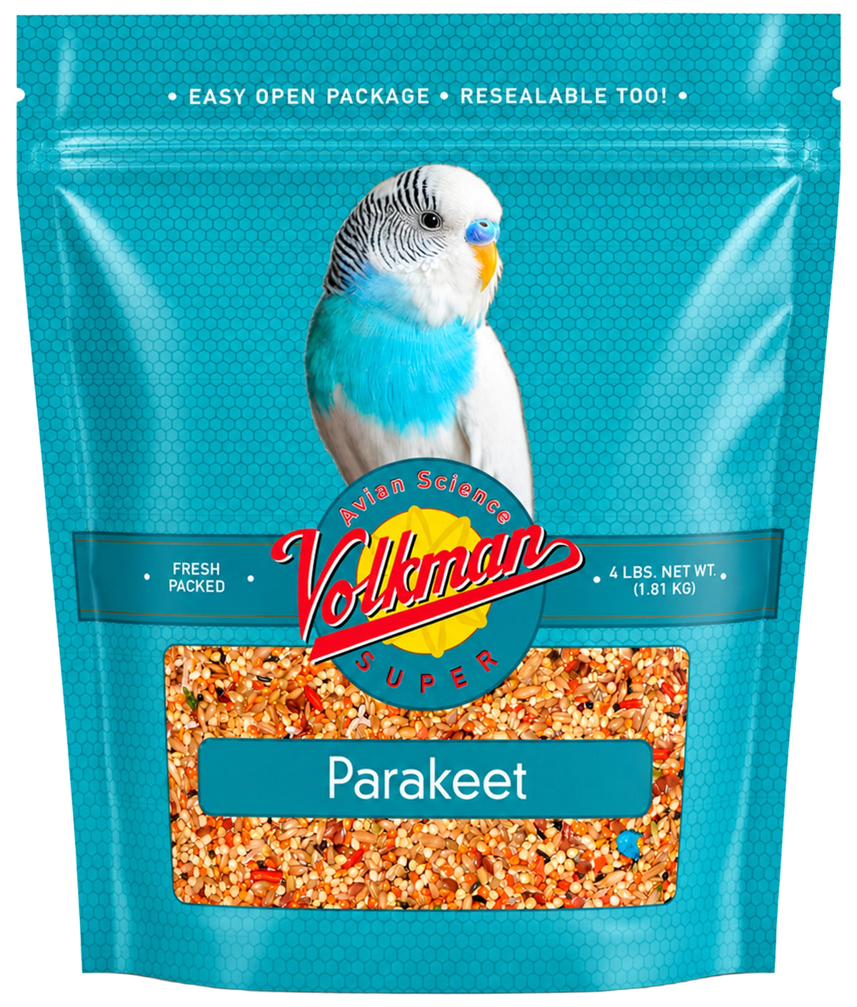 Front of Volkman Seed Company Avian Science Super Parakeet Bird Treat 4-lb