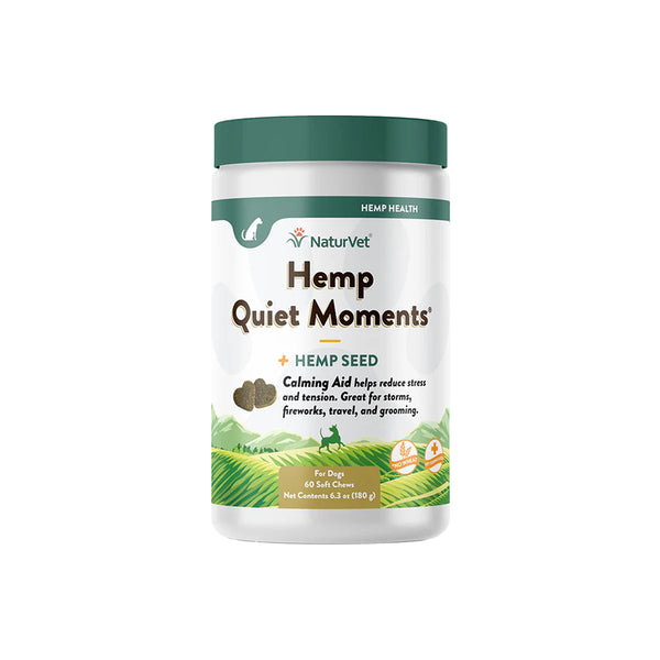 NaturVet Hemp Quiet Moments Soft Chews for Dogs 60 Count 6.3-oz, Kwik Pets