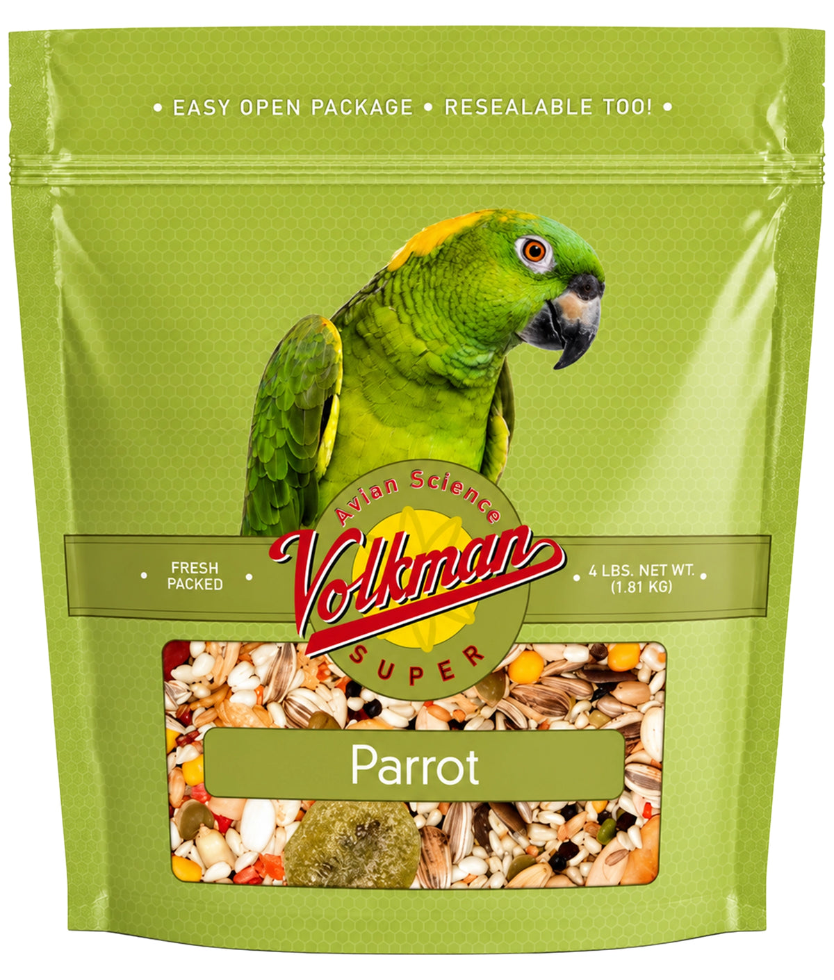 Front of Volkman Seed Company Avian Science Super Parrot Bird Treat 4-lb