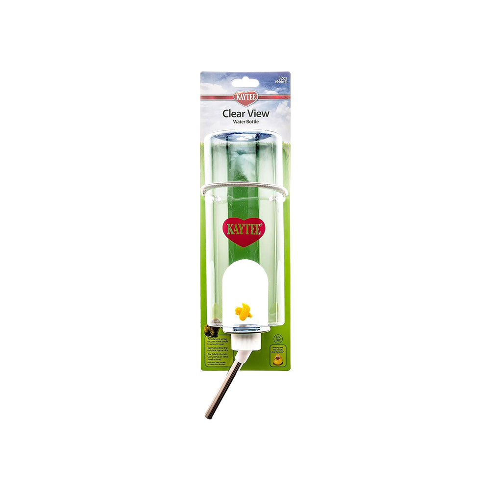 Front of Kaytee Clear Water Bottle Single 32-oz