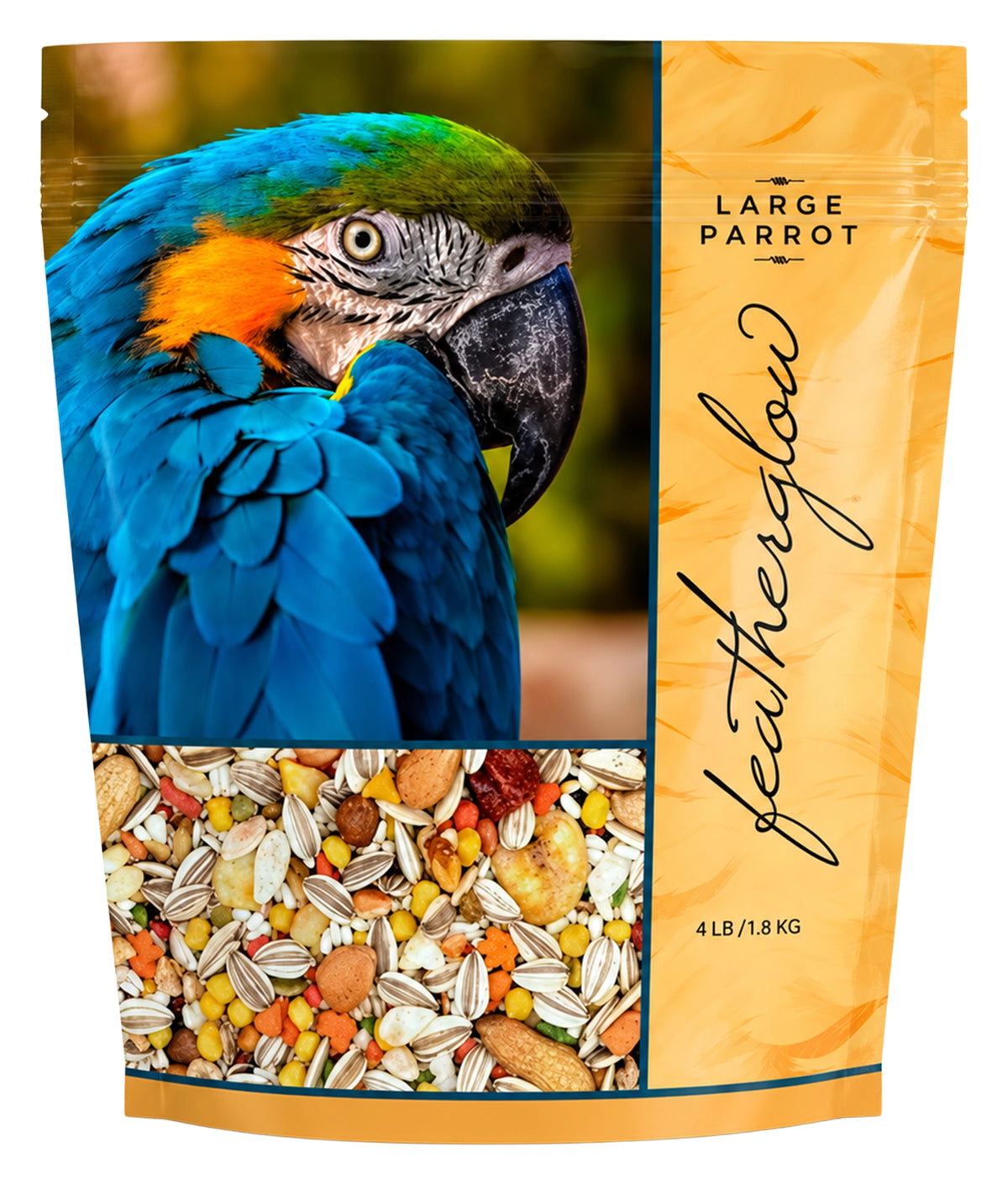 Front of Volkman Seed Company Featherglow Large Parrot Treat 4-lb