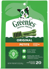 Greenies Original Dog Dental Treats Petite 12-oz 20 Count