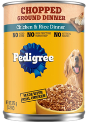 Pedigree Chopped Ground Dinner Adult Wet Dog Food Chicken & Rice 13.2-oz