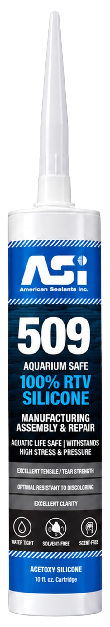 Front of ASI Black Aquarium Silicone Sealant Cartridge 10.2-oz Pack